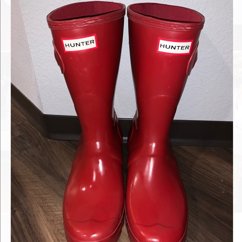 Hunter original short red boots